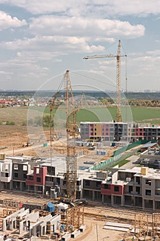 Construction in the microdistrict of New Vatutinki central