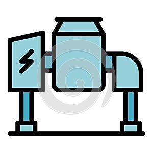 Construction mixer icon vector flat