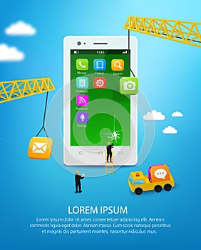Construction mobile phone, smartphone user interface engineering and mobile application development