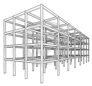 Architectural sketch drawing building model photo