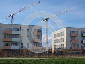 Construction of a modern residential building