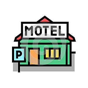 construction motel color icon vector illustration