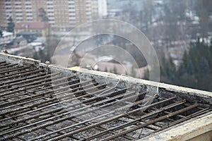 The construction of a multi-storey building.