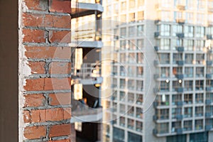 The construction of a multi-storey building.