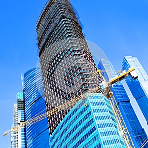 Construction of multistory building photo