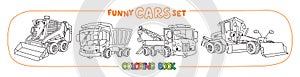 Construction and municipal cars coloring book photo