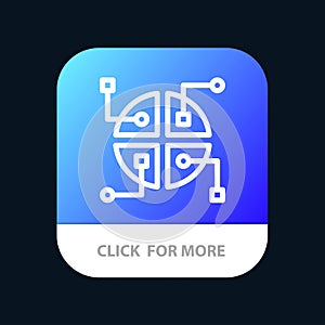 Construction, Network, Map Mobile App Button. Android and IOS Line Version