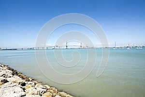 Construction of the new bridge in Cadiz, Spain
