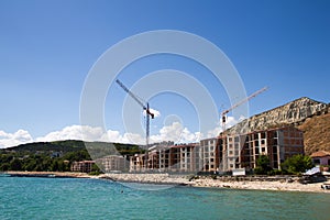 Construction of new elite housing on the sea photo