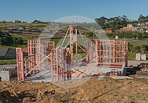 Construction of new home building, Auckland, New Zealand