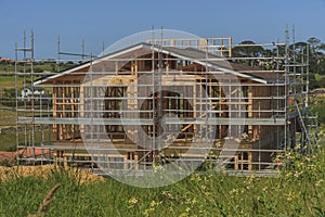 Construction of new home building, Auckland, New Zealand,