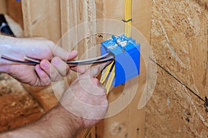 During construction of a new home, an electrical box with wiring was installed
