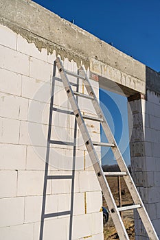 Construction of a New House. Construction Site Concept.