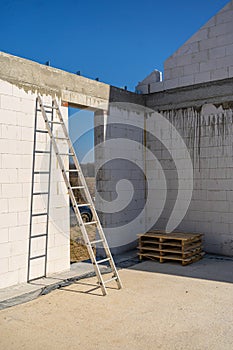 Construction of a New House. Construction Site Concept.