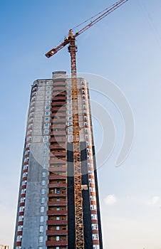 Construction of a new modern apartment house