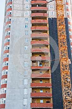 Construction of a new modern apartment house