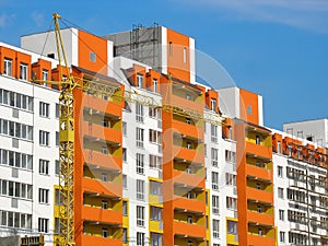 Construction of new modern apartments house