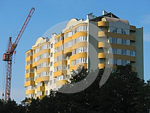 Construction of new modern apartments house