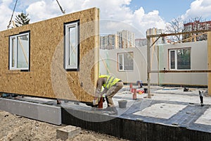 Construction of new and modern modular house