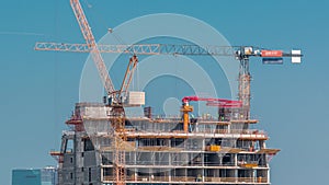 Construction of new modern skyscrapers in luxury Dubai city,United Arab Emirates