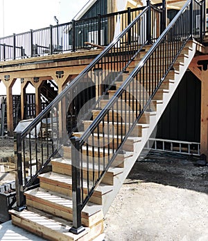 Construction of new outdoor wooden stair