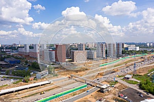Construction of a new road junction over the railway in Moscow Vnukovo