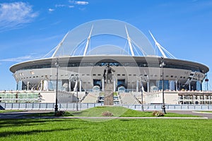 The construction of the new soccer Krestovsky Stadium in St. Petersburg