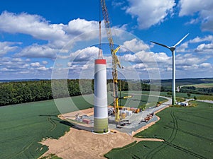 Construction of a new wind turbine for wind energy