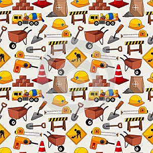 Construction object seamless pattern