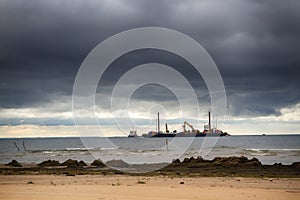 gas pipeline on bottom of Baltic sea Nord stream-2 photo