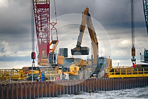 gas pipeline on bottom of Baltic sea Nord stream-2 photo