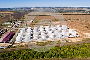 Construction of oil and fuel storage tank farm.