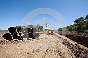 Construction oil pipeline