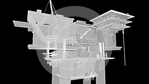 Construction of oil platform