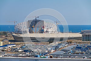 Construction of olympic stadium Fisht in Sochi