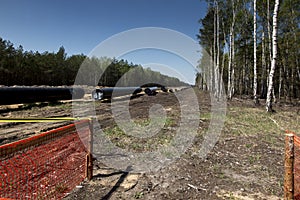 Construction of the pipeline of liquefied natural gas from the LNG terminal at Swinoujscie in Poland