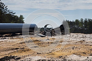 Construction of the pipeline of liquefied natural gas from the LNG terminal at Swinoujscie in Poland