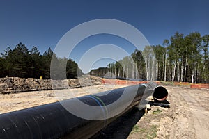 Construction of the pipeline of liquefied natural gas from the LNG terminal at Swinoujscie in Poland