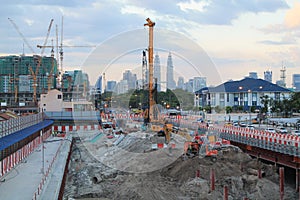 Construction place in city