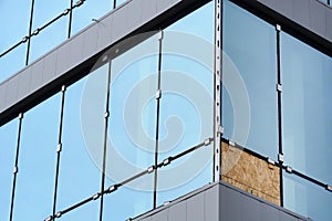 Construction placement of glass window walls