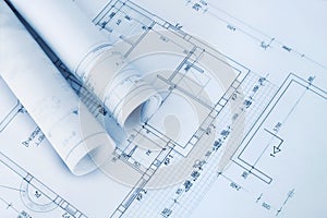 Construction plan blueprints