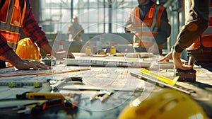 The construction planning meeting.. AI generated