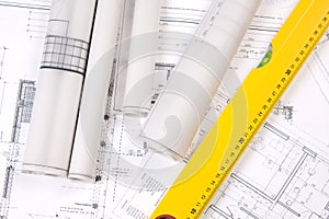 Construction Plans and ruler