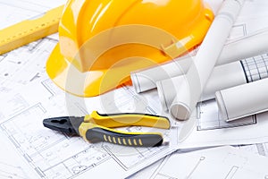 Construction Plans and ruler