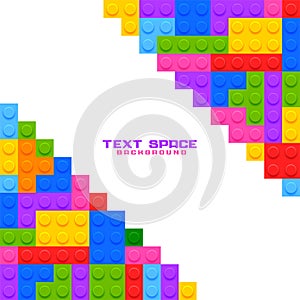 Construction plastic blocks toys game background