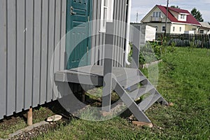 Construction of a porch at a frame house