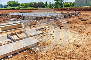 Construction Prepared For Concrete Pouring Slab of New Commercial Building