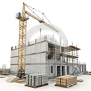 Construction in progress design on white background