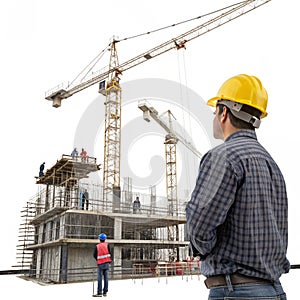 Construction in progress design on white background