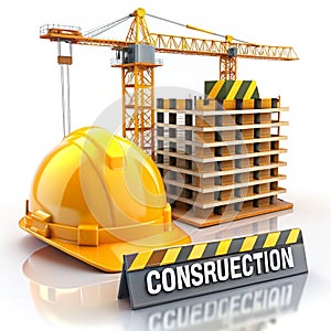 Construction in Progress Design isolated on white background